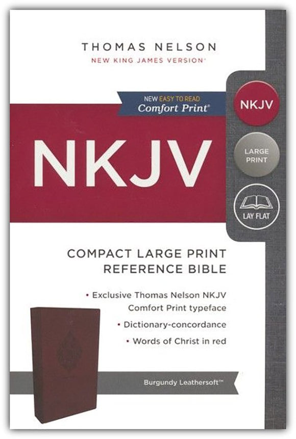 NKJV Comfort Print Reference Bible, Compact Large Print, Imitation Leather Burgundy