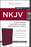 NKJV Comfort Print Reference Bible, Center Column, Giant Print, Leather-Look, Burgundy, Indexed