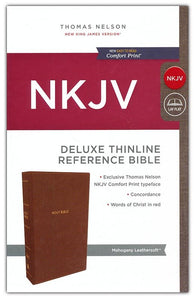 NKJV Comfort Print Deluxe Thinline Reference Bible, Imitation Leather, Brown