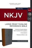 NKJV Comfort Print Thinline Reference Bible, Large Print, Cloth over Board, Tan and Gray