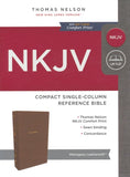 NKJV Comfort Print Compact Single-Column Reference Bible, Imitation Leather, Brown