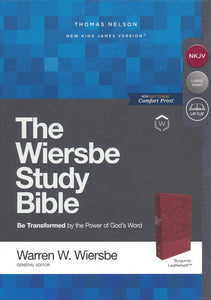 NKJV, Wiersbe Study Bible, Leathersoft, Burgundy, Comfort Print