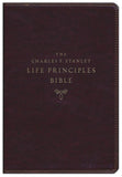 NKJV Charles F. Stanley Life Principles Bible, Comfort Print--soft leather-look, burgundy