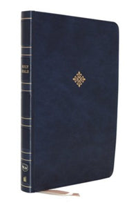 NKJV Large-Print Thinline Bible, Comfort Print--soft leather-look, blue