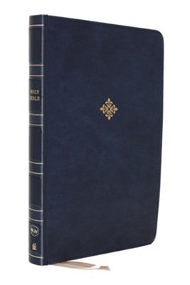 NKJV Large-Print Thinline Bible, Comfort Print--soft leather-look, blue