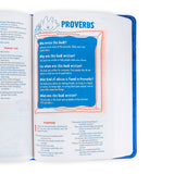 NIrV Kids' Quest Study Bible--soft leather-look, blue
