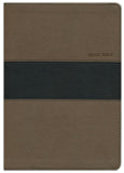 NLT Premium Slimline Reference Large Print, TuTone Leatherlike Taupe/Black