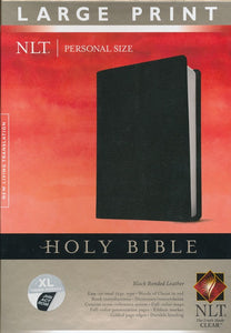 NLT Personal Size Large Print Bible, Black Bonded Leather Indexed