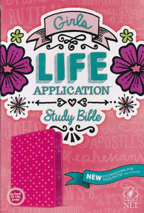 NLT Girls Life Application Bible, Pink Glow In the Dark Leatherlike