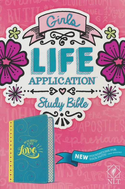 NLT Girls Life Application Study Bible--Imitation Leather, Teal/Yellow