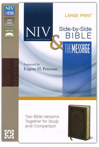 NIV and The Message Side-by-Side Bible, Large Print: for Study and Comparison, Imitation Leather, Brown