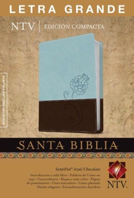 Edicion compacta NTV letra grande, DuoTono azul/chocolate (Large-Print Compact Bible--soft leather-look, blue/chocolate)