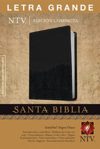 Edicion compacta NTV letra grande SentiPiel DuoTono negro/onice, NTV Large-Print Compact Bible--soft leather-look, black/onyx