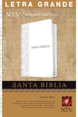 NTV Santa Biblia edicion personal letra grande, NTV Personal Size Large Print Bible, Imitation Leather, White