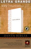 NTV Santa Biblia edicion personal letra grande, NTV Personal Size Large Print Bible, Imitation Leather, White with Thumb Index.