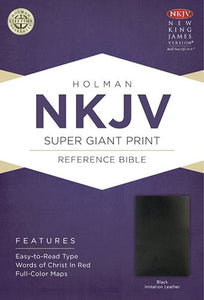 NKJV Super Giant Print Reference Bible, Black Imitation Leather Imitation Leather