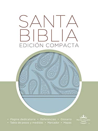 Biblia RVR 1960 Edición Compacta Piel Italiana Azul Celeste