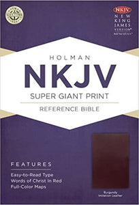NKJV Super Giant Print Reference Bible, Burgundy Imitation Leather