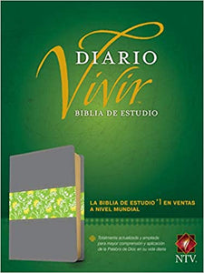 Biblia de estudio del diario vivir NTV (Letra Roja, SentiPiel, Gris/Verde, Índice) (Spanish Edition)