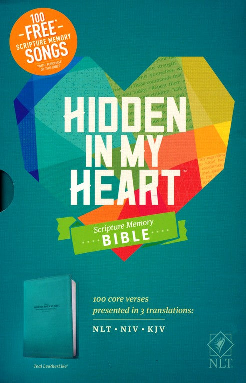 NLT Hidden in My Heart Scripture Memory Bible, Soft Imitation Leather, Teal