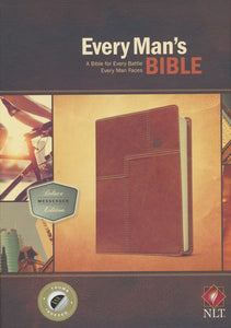 Every Man's Bible: New Living Translation, Deluxe Messenger Edition (LeatherLike, Brown, Indexed) – Study Bible for Men with Study Notes, Book Introductions, and 44 Charts Imitation Leather – Stephen Arterburn, Dean Merrill