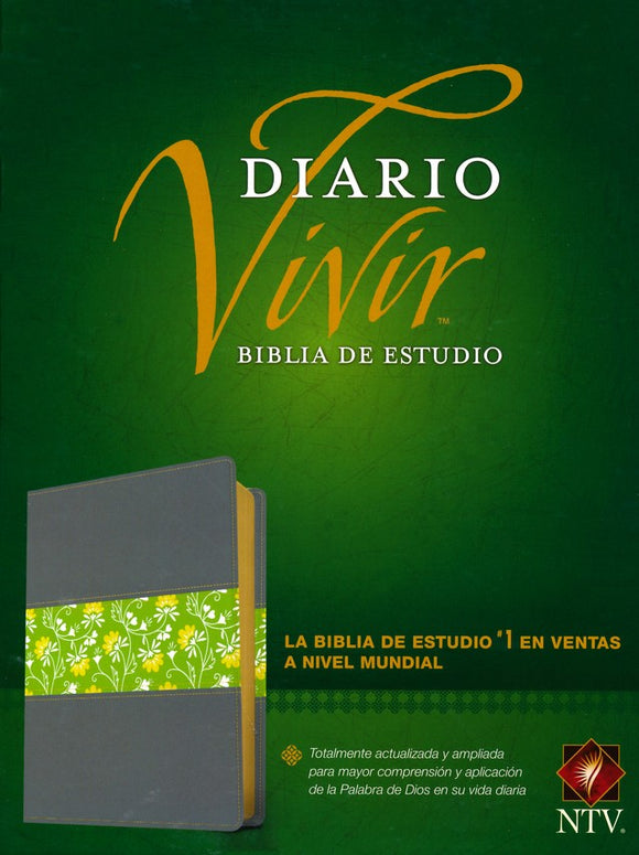 Biblia de estudio del diario vivir NTV, SentiPiel, Gris/Verde (NTV Life Application Study Bible, LeatherLike, Gray/Green)