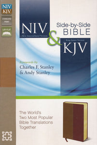 NIV and KJV Side-by-Side Bible , Imitation Leather, Tan & Black Cherry