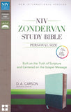 NIV Zondervan Study Bible, Personal-Size; Soft Leather-look, Sea glass/caribbean blue