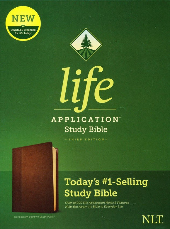 NLT Life Application Study Bible - Third Edition - Dark Brown & Brown LeatherLike