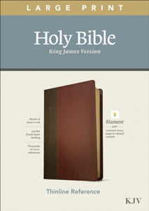 KJV Large-Print Thinline Reference Bible, Filament Enabled Edition--soft leather-look, brown/mahogany