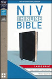 NIV Thinline Bible Large Print Black and Gray, Imitation Leather