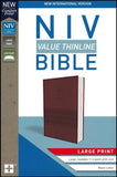 NIV Value Thinline Bible Large Print Burgundy Imitation Leather