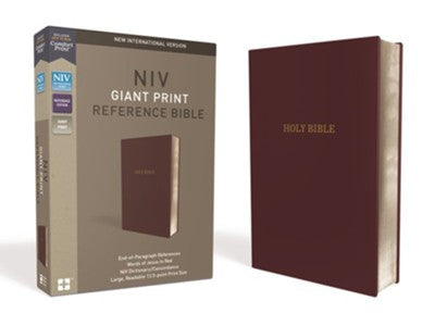 NIV Comfort Print Reference Bible, Giant Print, Leather-Look, Burgundy