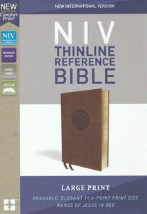NIV Comfort Print Thinline Reference Bible, Large Print, Imitation Leather, Brown