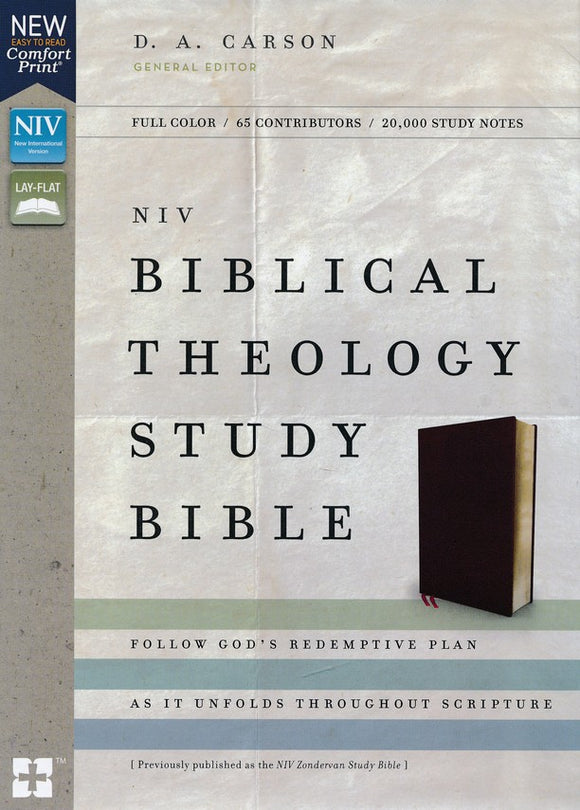 NIV Biblical Theology Study Bible, Bonded Leather, Burgundy, Comfort Print