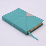 NASB Comfort Print Thinline Bible, Red Letter Edition--soft leather-look, teal