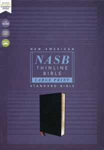 NASB Large-Print Thinline Bible, Red Letter Edition--Bonded Leather, Black