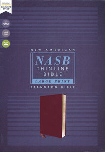 NASB Large-Print Thinline Bible, Red Letter Edition--bonded leather, burgundy