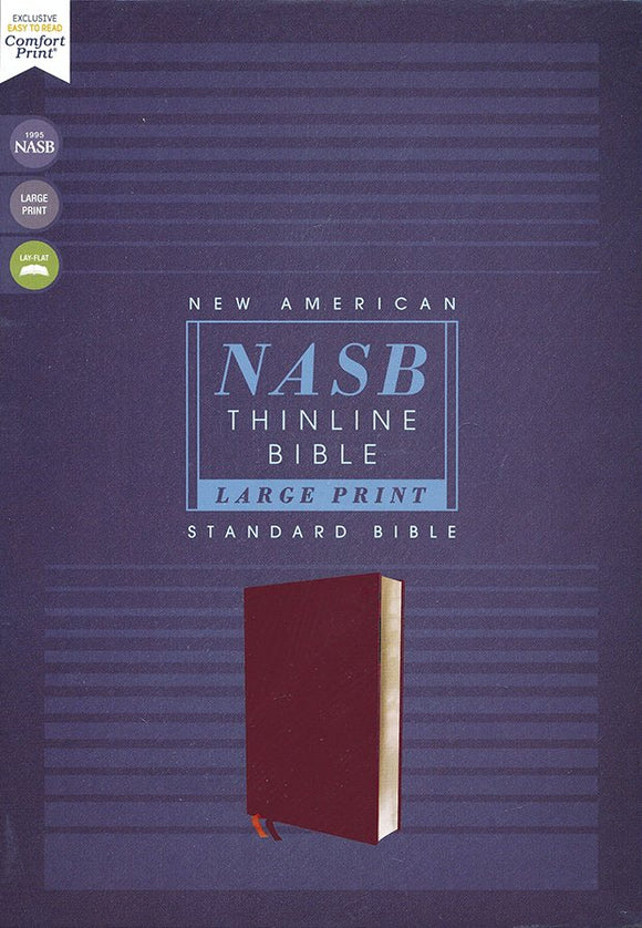 NASB Large-Print Thinline Bible, Red Letter Edition--bonded leather, burgundy