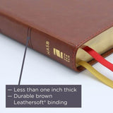 NASB Large-Print Thinline Bible, Red Letter Edition--Soft Leather-Look, Brown