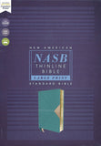 NASB Large-Print Thinline Bible, Comfort Print, Red Letter Edition--soft leather-look, teal