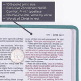 NASB Large-Print Thinline Bible, Comfort Print, Red Letter Edition--soft leather-look, teal