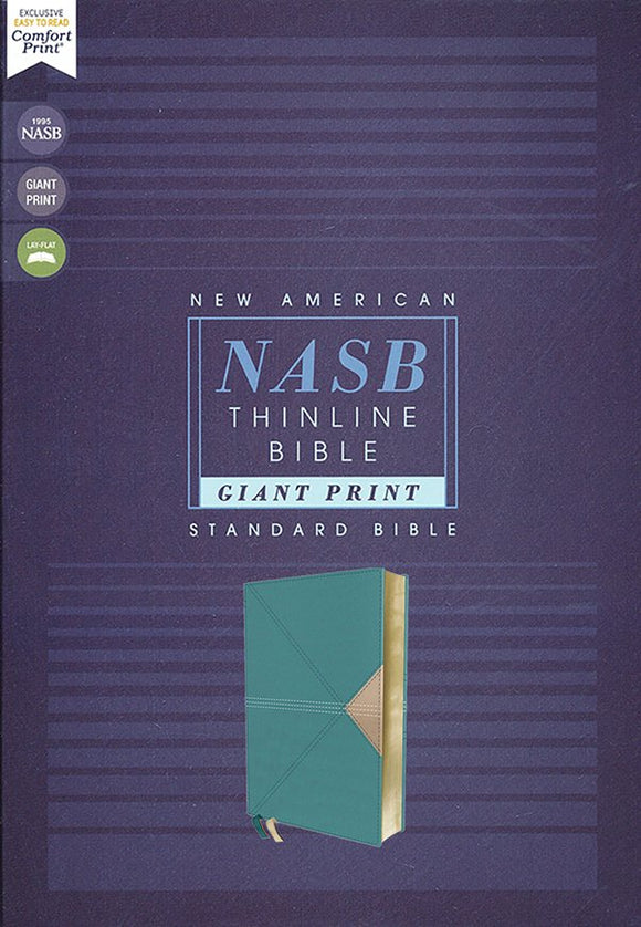 NASB Giant-Print Thinline Bible, Comfort Print, Red Letter Edition--soft leather-look, teal