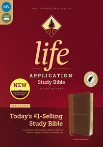 NIV Life Application Study Bible, Third Edition--soft leather-look, brown (indexed)