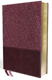 NRSV Large-Print Thinline Reference Bible--soft leather-look, burgundy