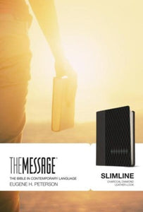 Message Slimline Bible, Charcoal Diamond Leather-look