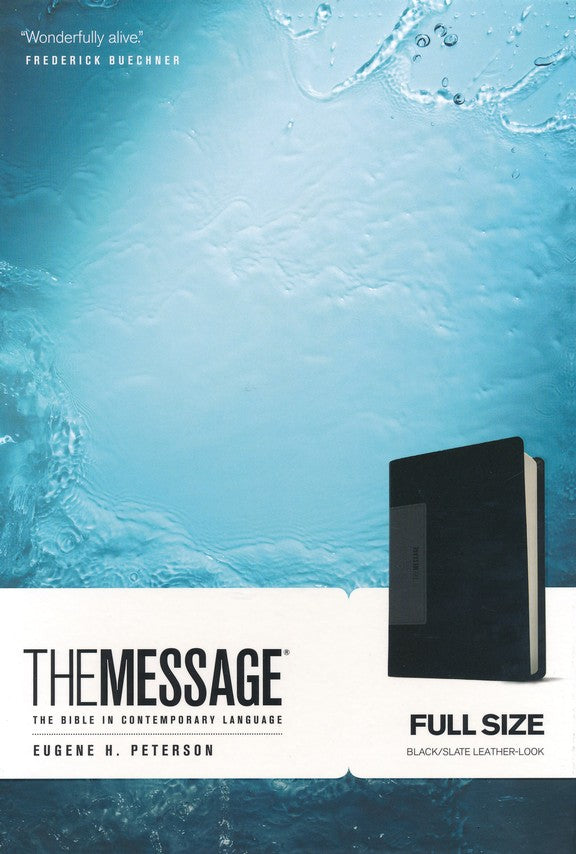The Message Bible, Black/Slate Leather-Look