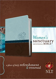 Women's Sanctuary Devotional Bible NLT, TuTone (LeatherLike, Cool Blue/Chocolate Rose): A Place of Daily Refreshment and Renewal Imitation Leather