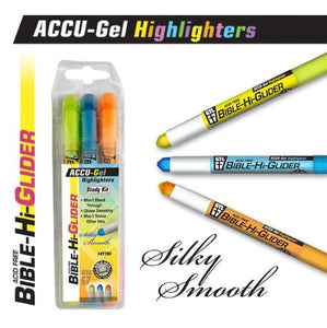 Accu-Gel Bible Highliter 3 Pack Yellow, Blue, Orange