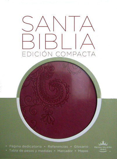 Biblia RVR 1960 Edición Compacta, Piel Italiana, Rubi (RVR 1960 Compact Edition Bible, Leathersoft, Cranberry)